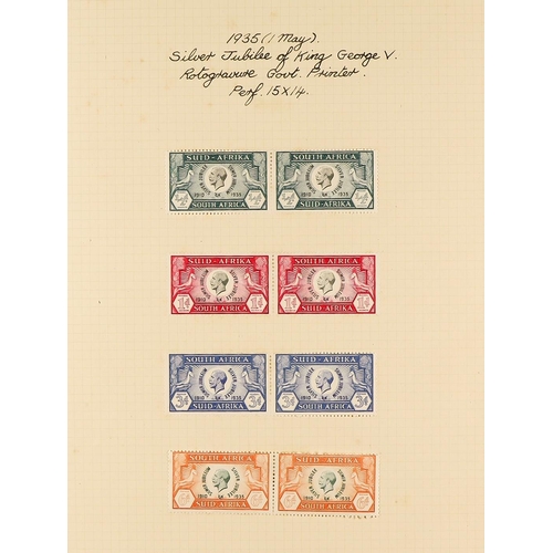 1253 - SOUTH AFRICA 1925 - 1935 SPECIALIZED MINT COLLECTION annotated on pages with many shades, varieties,... 