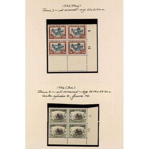 1254 - SOUTH AFRICA 1936 - 1952 SPECIALIZED MINT COLLECTION annotated on pages with shades, varieties, plat... 