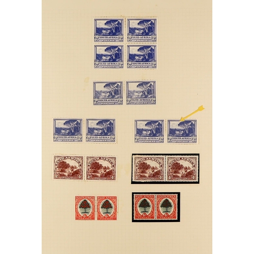 1254 - SOUTH AFRICA 1936 - 1952 SPECIALIZED MINT COLLECTION annotated on pages with shades, varieties, plat... 