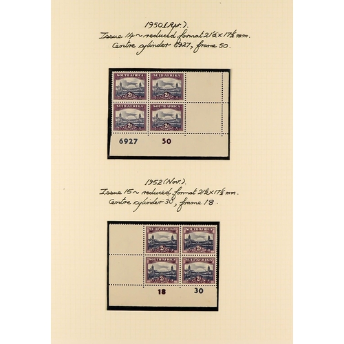 1254 - SOUTH AFRICA 1936 - 1952 SPECIALIZED MINT COLLECTION annotated on pages with shades, varieties, plat... 