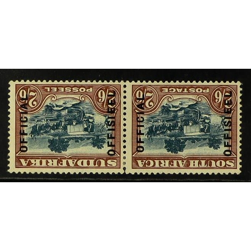 1258 - SOUTH AFRICA OFFICIALS 1930-47 2s6d green & brown lines of overprint 21mm apart with watermark inver... 