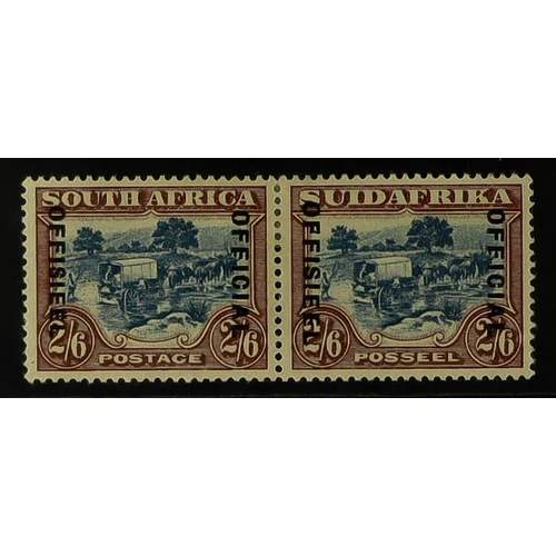 1259 - SOUTH AFRICA OFFICIALS 1930-47 2s6d blue and brown (19mm-20.5mm) with Diaeresis over second 'E' of '... 