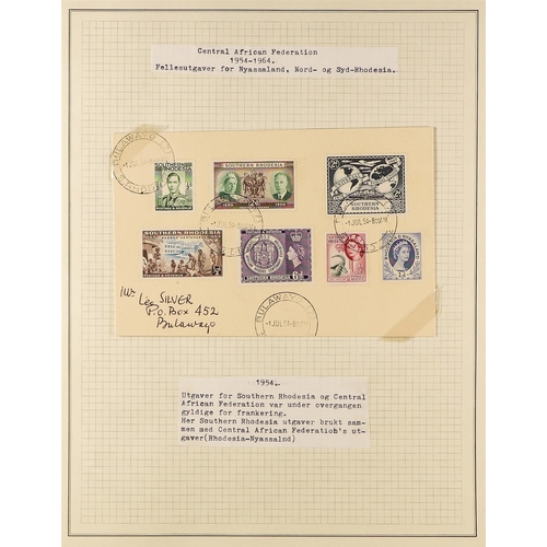 1272 - SOUTHERN RHODESIA 1924 - 1964 USED COLLECTION on album pages, the highly complete for the stamps plu... 