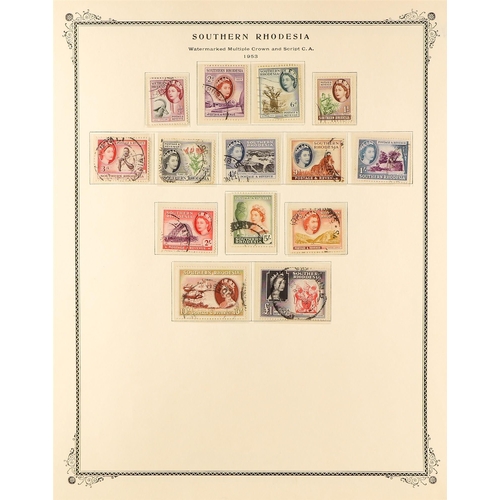 1272 - SOUTHERN RHODESIA 1924 - 1964 USED COLLECTION on album pages, the highly complete for the stamps plu... 