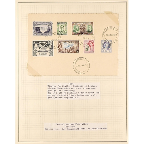 1272 - SOUTHERN RHODESIA 1924 - 1964 USED COLLECTION on album pages, the highly complete for the stamps plu... 