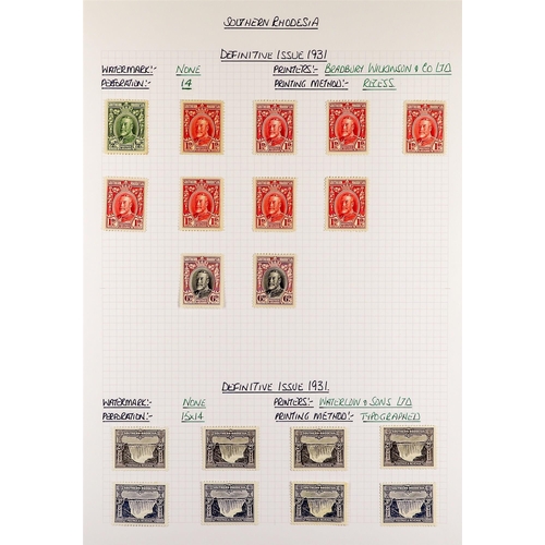 1273 - SOUTHERN RHODESIA 1924 - 1964 FINE MINT COLLECTION annotated on pages, note 1924-29 all values to 2s... 