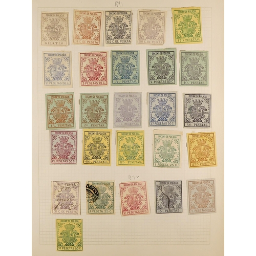 1280 - SPAIN REVENUE STAMPS, WITH COLONIES. Collection of chiefly 19th century revenue stamps in album. SPA... 