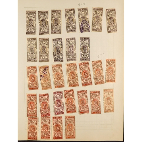 1280 - SPAIN REVENUE STAMPS, WITH COLONIES. Collection of chiefly 19th century revenue stamps in album. SPA... 