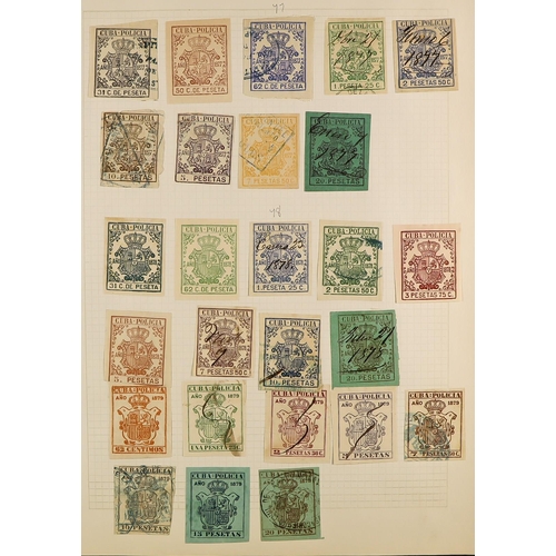 1280 - SPAIN REVENUE STAMPS, WITH COLONIES. Collection of chiefly 19th century revenue stamps in album. SPA... 