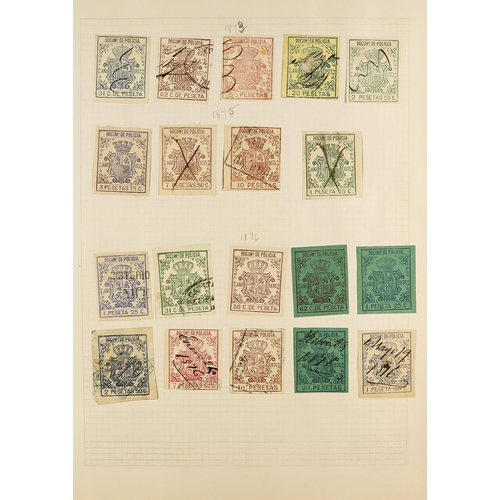 1280 - SPAIN REVENUE STAMPS, WITH COLONIES. Collection of chiefly 19th century revenue stamps in album. SPA... 