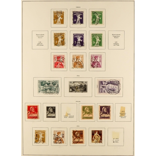 1309 - SWITZERLAND 1862 - 1960's COLLECTION of fine used stamps, note 1862 Sitting to 40c grey & 50c purple... 