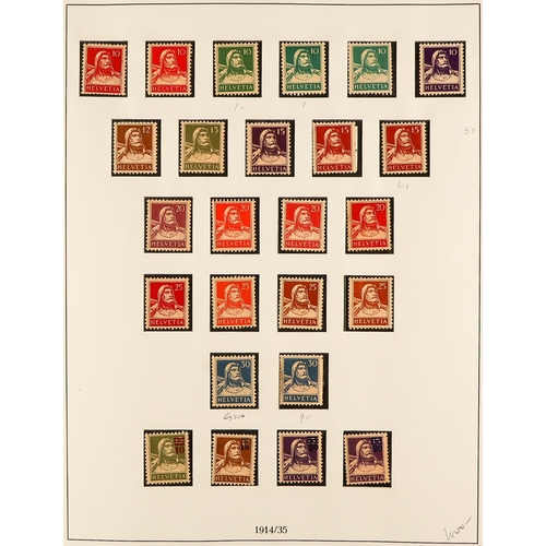 1310 - SWITZERLAND 1900 - 1938 MINT COLLECTION in hingeless album, with a good level of completion for the ... 