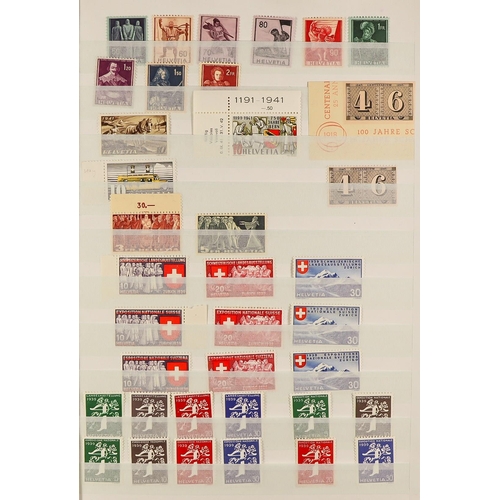 1312 - SWITZERLAND 1910 - 2010 COLLECTION of 500+ never hinged mint stamps, note 1934-1948 Landscapes compl... 