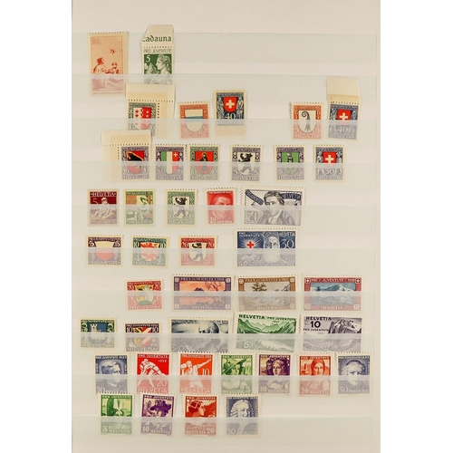 1312 - SWITZERLAND 1910 - 2010 COLLECTION of 500+ never hinged mint stamps, note 1934-1948 Landscapes compl... 