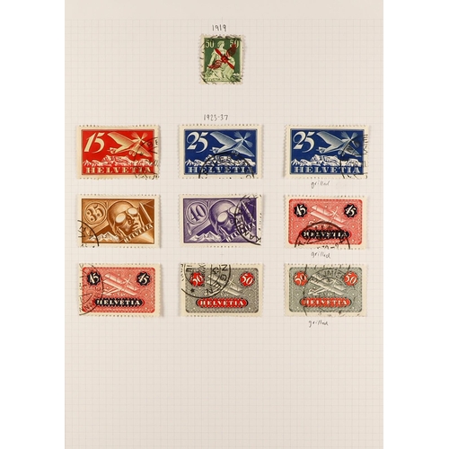 1313 - SWITZERLAND 1919 - 1981 AIR POST VERY FINE USED COLLECTION includes 1919 50c, 1923-37 set with extra... 