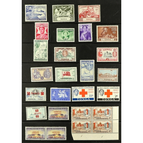 1328 - TONGA 1886 - 1969 MINT COLLECTION on protective pages includes sets, some blocks, note 1886-88, 1893... 