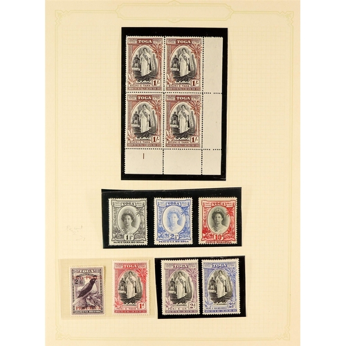 1328 - TONGA 1886 - 1969 MINT COLLECTION on protective pages includes sets, some blocks, note 1886-88, 1893... 