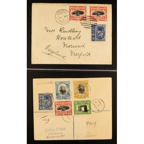 1332 - TONGA 1901 - 1947 COVERS collection of 25 items includes 1901 to England with 