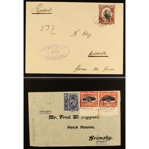 1332 - TONGA 1901 - 1947 COVERS collection of 25 items includes 1901 to England with 