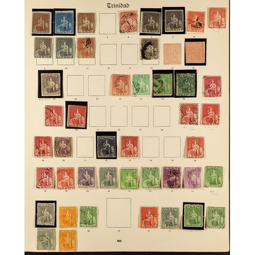 1334 - TRINIDAD & TOBAGO 1851 - 1935 OLD COLLECTION on pages, of around 250 mint & used stamps, includes 18... 