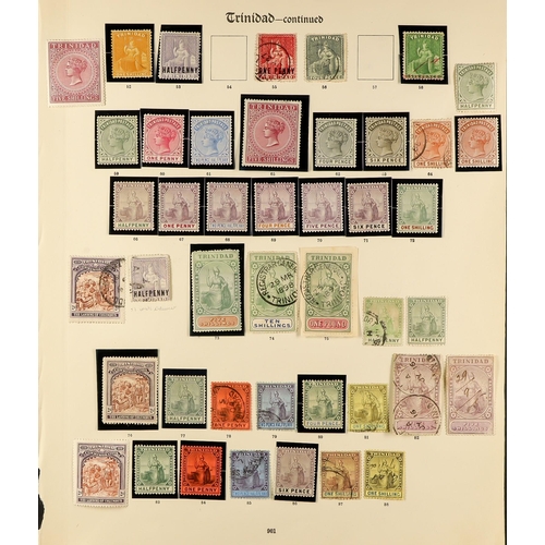 1334 - TRINIDAD & TOBAGO 1851 - 1935 OLD COLLECTION on pages, of around 250 mint & used stamps, includes 18... 