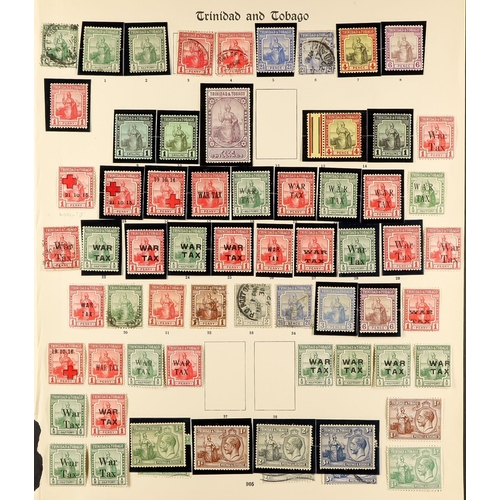 1334 - TRINIDAD & TOBAGO 1851 - 1935 OLD COLLECTION on pages, of around 250 mint & used stamps, includes 18... 