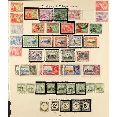 1334 - TRINIDAD & TOBAGO 1851 - 1935 OLD COLLECTION on pages, of around 250 mint & used stamps, includes 18... 