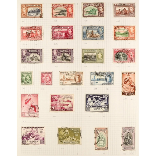 1335 - TRINIDAD & TOBAGO 1851 - 1951 COLLECTION of used stamps on album pages note Britannia's incl. 1882 1... 