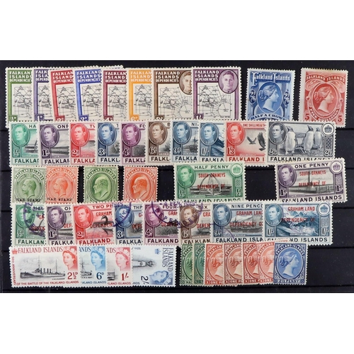 137 - COMMONWEALTH 1860's-1980's mint & used ranges on stock cards, includes Falkland Is 1898 2s6d & 5s mi... 