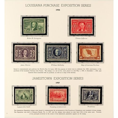 1371 - UNITED STATES 1893 - 1918 MINT COLLECTION on hingeless pages, chiefly commemorative issues, also som... 