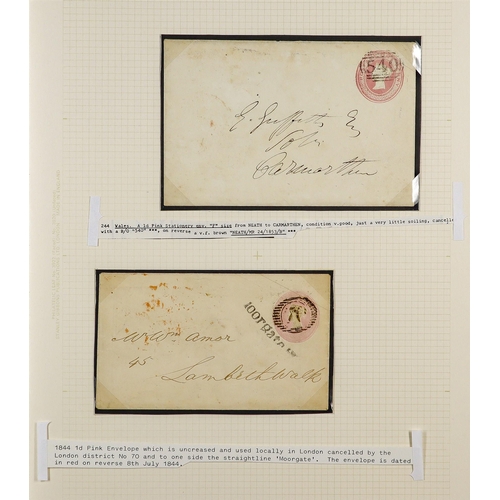 1430 - GB. COVERS & POSTAL HISTORY 1785 – 1858 PRE-PAID COVERS COLLECTION of 12 items on album pages, note ... 