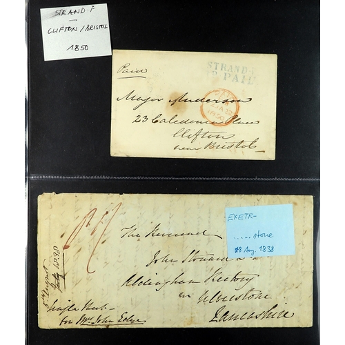 1436 - GB. COVERS & POSTAL HISTORY 1820's - 1890's COLLECTION of 70+ covers in a bulging cover album, inclu... 