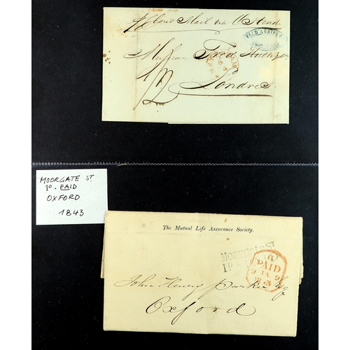 1436 - GB. COVERS & POSTAL HISTORY 1820's - 1890's COLLECTION of 70+ covers in a bulging cover album, inclu... 