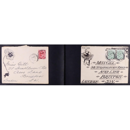 1447 - GB. COVERS & POSTAL HISTORY BEAUTIFUL HAND-ILLUSTRATED COVERS. A stunning collection of 25 envelopes... 