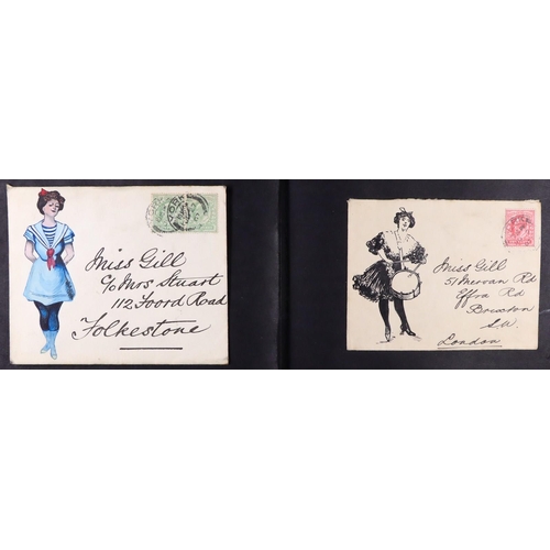 1447 - GB. COVERS & POSTAL HISTORY BEAUTIFUL HAND-ILLUSTRATED COVERS. A stunning collection of 25 envelopes... 