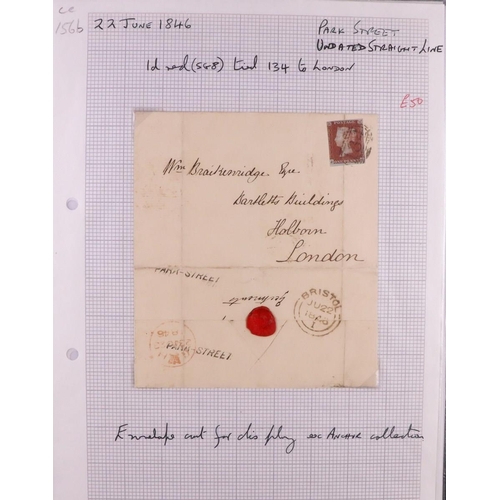 1451 - GB. COVERS & POSTAL HISTORY BRISTOL POSTAL HISTORY COLLECTION of 1841 to 1858 covers both stamped an... 