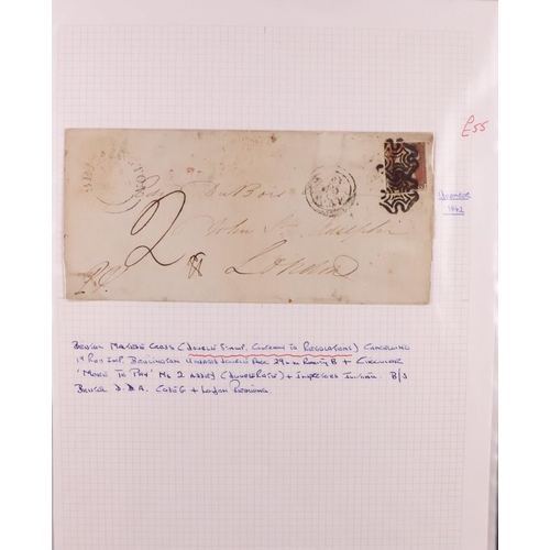 1451 - GB. COVERS & POSTAL HISTORY BRISTOL POSTAL HISTORY COLLECTION of 1841 to 1858 covers both stamped an... 