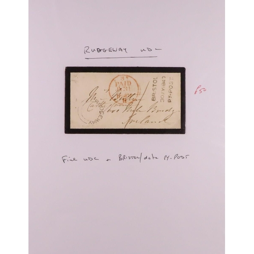 1451 - GB. COVERS & POSTAL HISTORY BRISTOL POSTAL HISTORY COLLECTION of 1841 to 1858 covers both stamped an... 