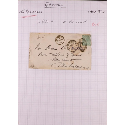 1452 - GB. COVERS & POSTAL HISTORY BRISTOL POSTAL HISTORY COLLECTION of 1823 to 1883 stamped & unstamped co... 