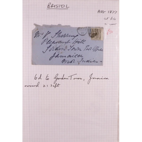 1452 - GB. COVERS & POSTAL HISTORY BRISTOL POSTAL HISTORY COLLECTION of 1823 to 1883 stamped & unstamped co... 