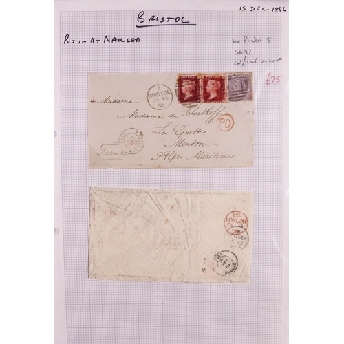 1452 - GB. COVERS & POSTAL HISTORY BRISTOL POSTAL HISTORY COLLECTION of 1823 to 1883 stamped & unstamped co... 