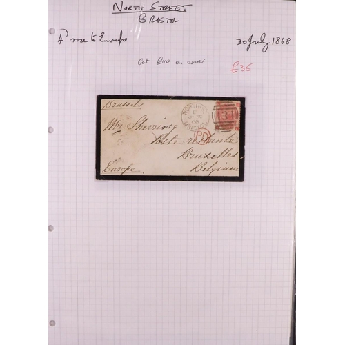 1452 - GB. COVERS & POSTAL HISTORY BRISTOL POSTAL HISTORY COLLECTION of 1823 to 1883 stamped & unstamped co... 