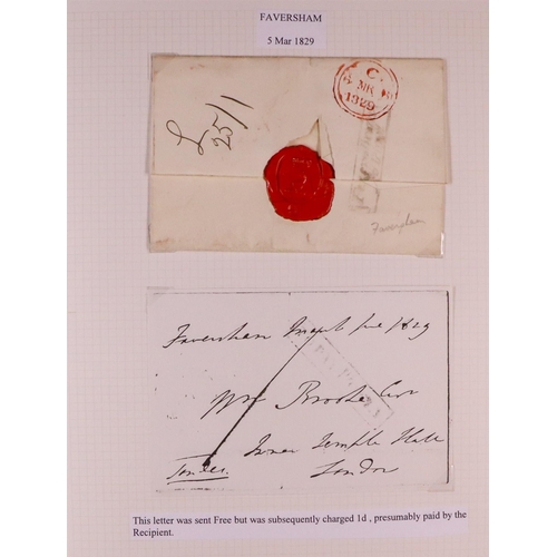 1458 - GB. COVERS & POSTAL HISTORY FAVERSHAM, KENT POSTAL HISTORY COLLECTION IN 6 ALBUMS plus some addition... 