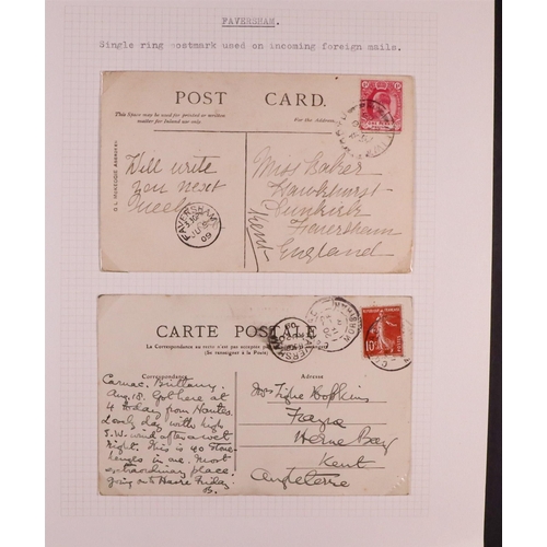 1458 - GB. COVERS & POSTAL HISTORY FAVERSHAM, KENT POSTAL HISTORY COLLECTION IN 6 ALBUMS plus some addition... 