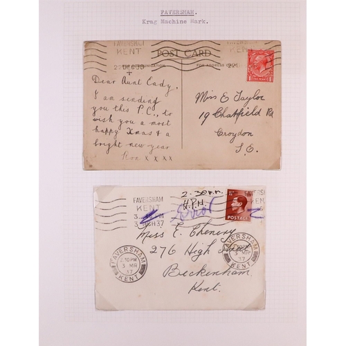 1458 - GB. COVERS & POSTAL HISTORY FAVERSHAM, KENT POSTAL HISTORY COLLECTION IN 6 ALBUMS plus some addition... 