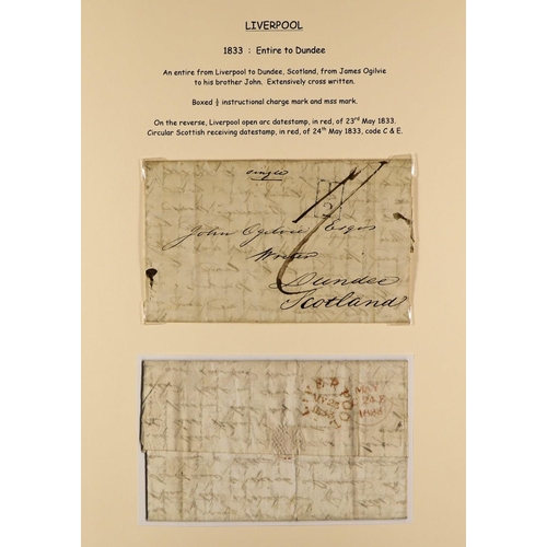 1464 - GB. COVERS & POSTAL HISTORY LIVERPOOL POSTAL HISTORY largely 19th century collection in 4 albums, in... 