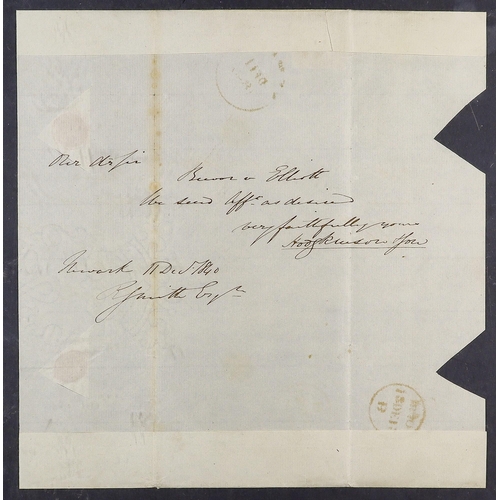 1532 - GB.QUEEN VICTORIA 1840 (11 Dec) EL from Newark to London bearing 2d blue ‘TI’ plate 1 with 4 clear t... 