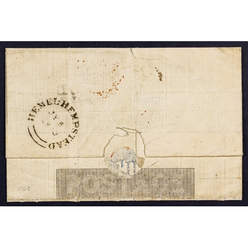 1533 - GB.QUEEN VICTORIA 1840 (5 Jly) 1d Mulready letter sheet with blue ‘No. 5. – June 18, 1840. The Envel... 