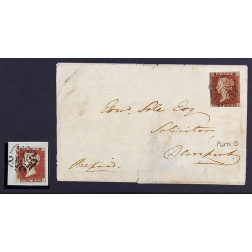 1553 - GB.QUEEN VICTORIA 1841 (25 Sept) ELS with missing side flaps bearing 1d red-brown ‘PJ’ plate 8 (stat... 