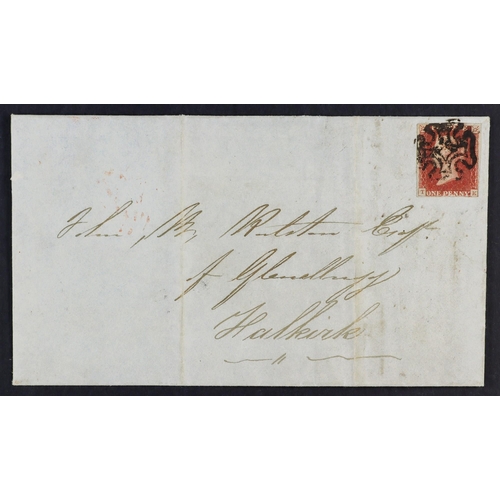 1558 - GB.QUEEN VICTORIA 1841 (9 Jly) ELS from Glasgow to Falkirk bearing 1d red-brown 'TK' re-entry plate ... 